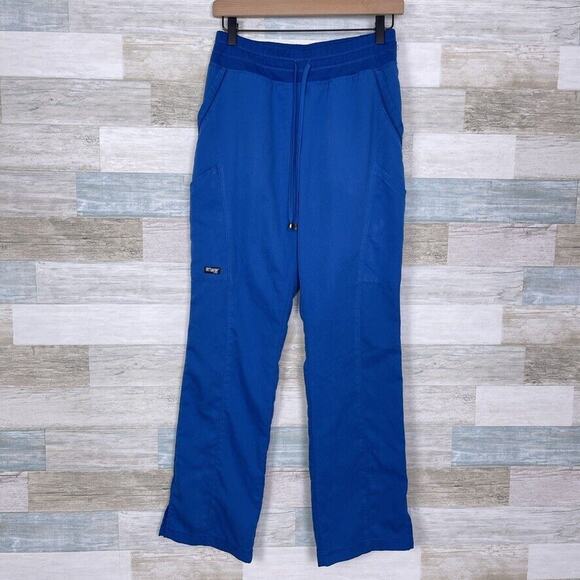 Greys Anatomy Avana Scrub Pants Blue Drawstring 4 Pockets GRP119 Womens Small - Picture 1 of 8